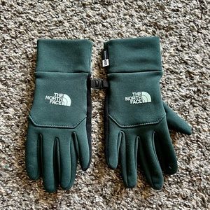 North Face E-tip gloves, Size XS, MIDNIGHT GREEN